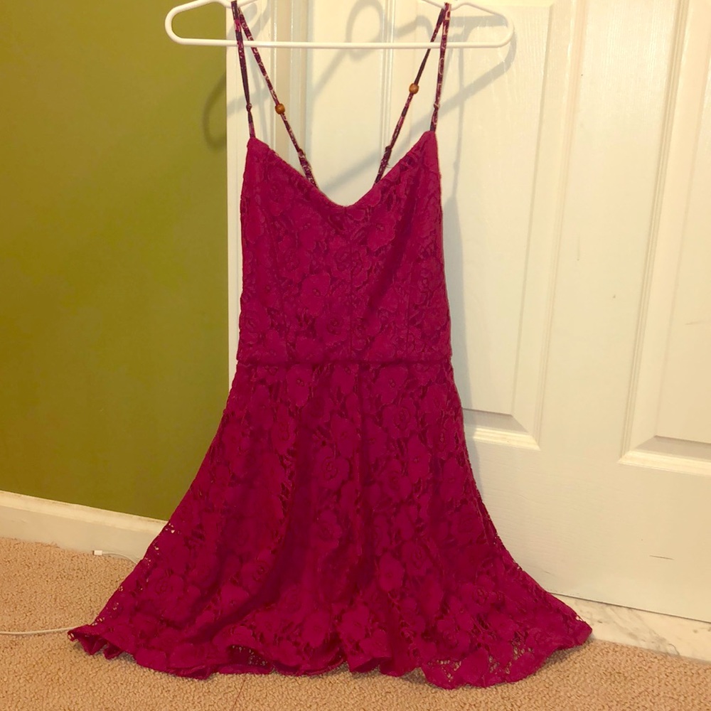 Floral lace dress purple WITH TAGS